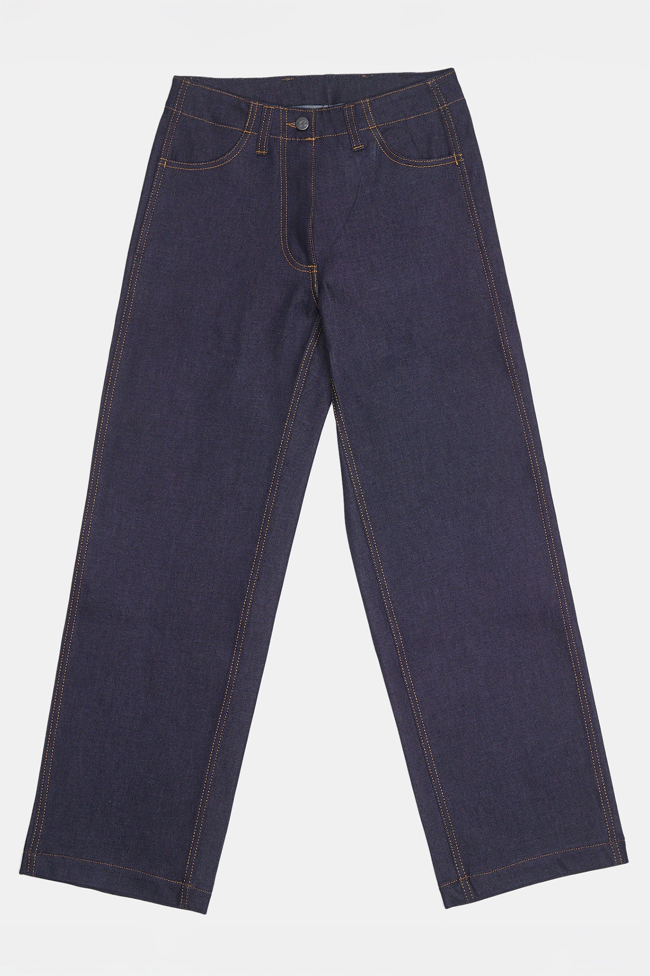 Women's Work Wide Straight Leg Denim Jeans - Indigo