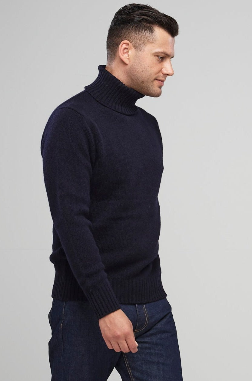 Roll Neck Jumper Navy - Community Clothing