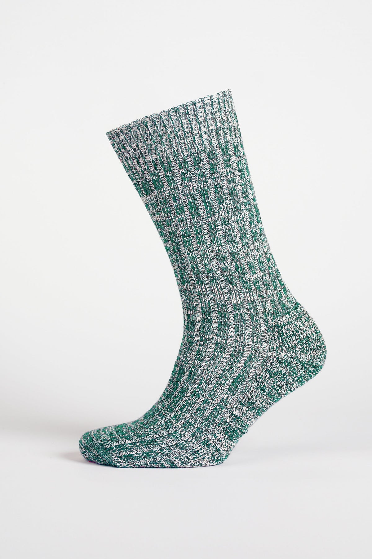 Cushioned Cotton Walking Sock - Seaweed/White