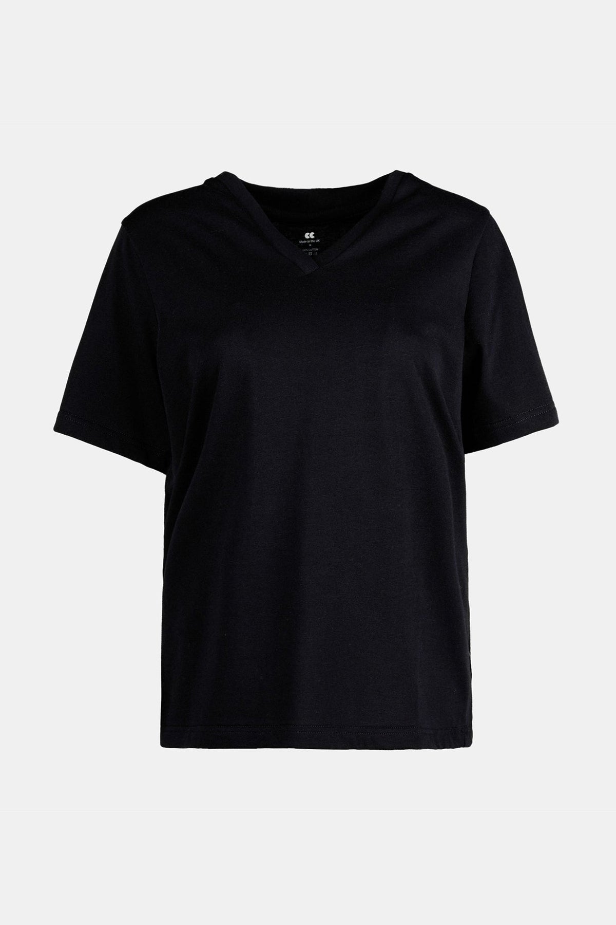 Women's Short Sleeve V-Neck T Shirt - Black