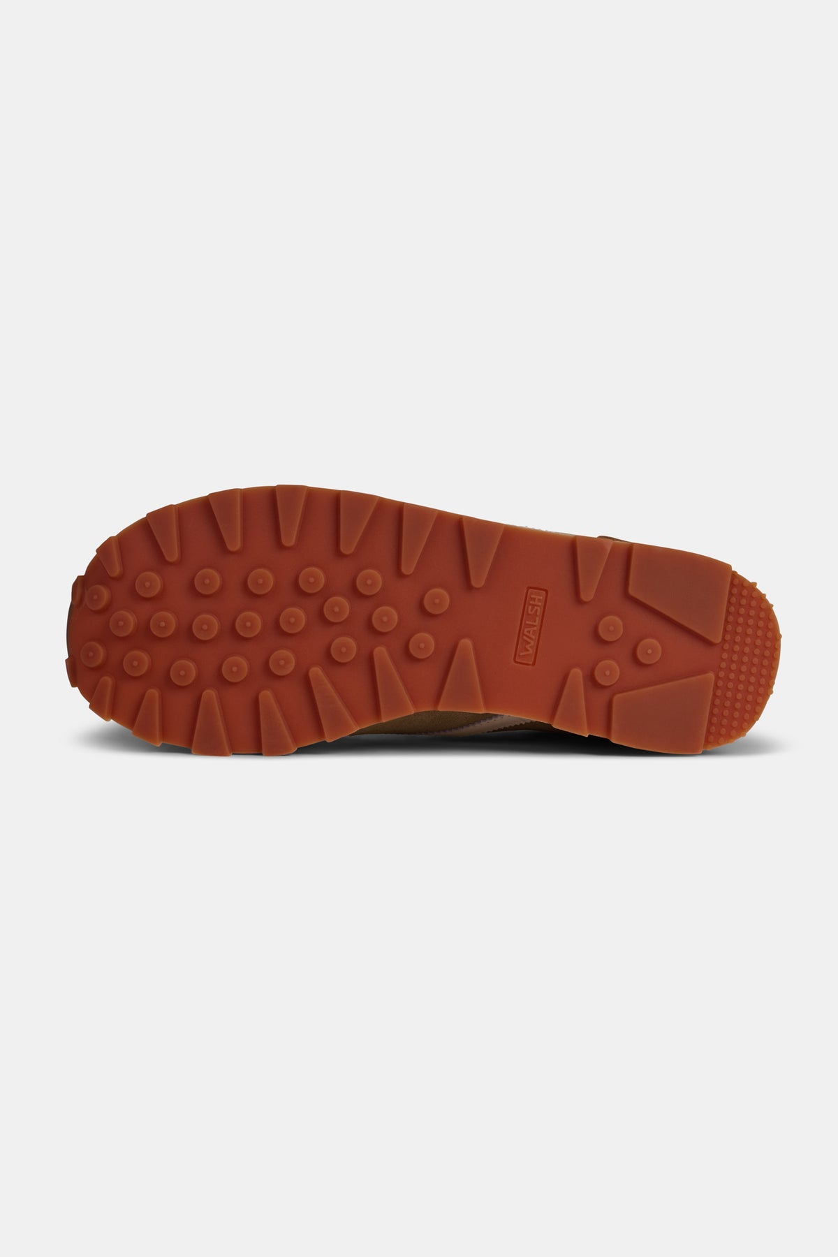 shoe sole with brown tread pattern on a white background