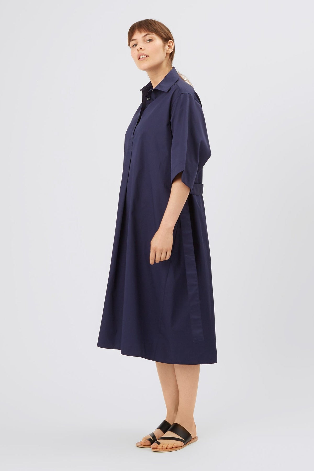 Cotton Dress - Straight - Navy - Community Clothing