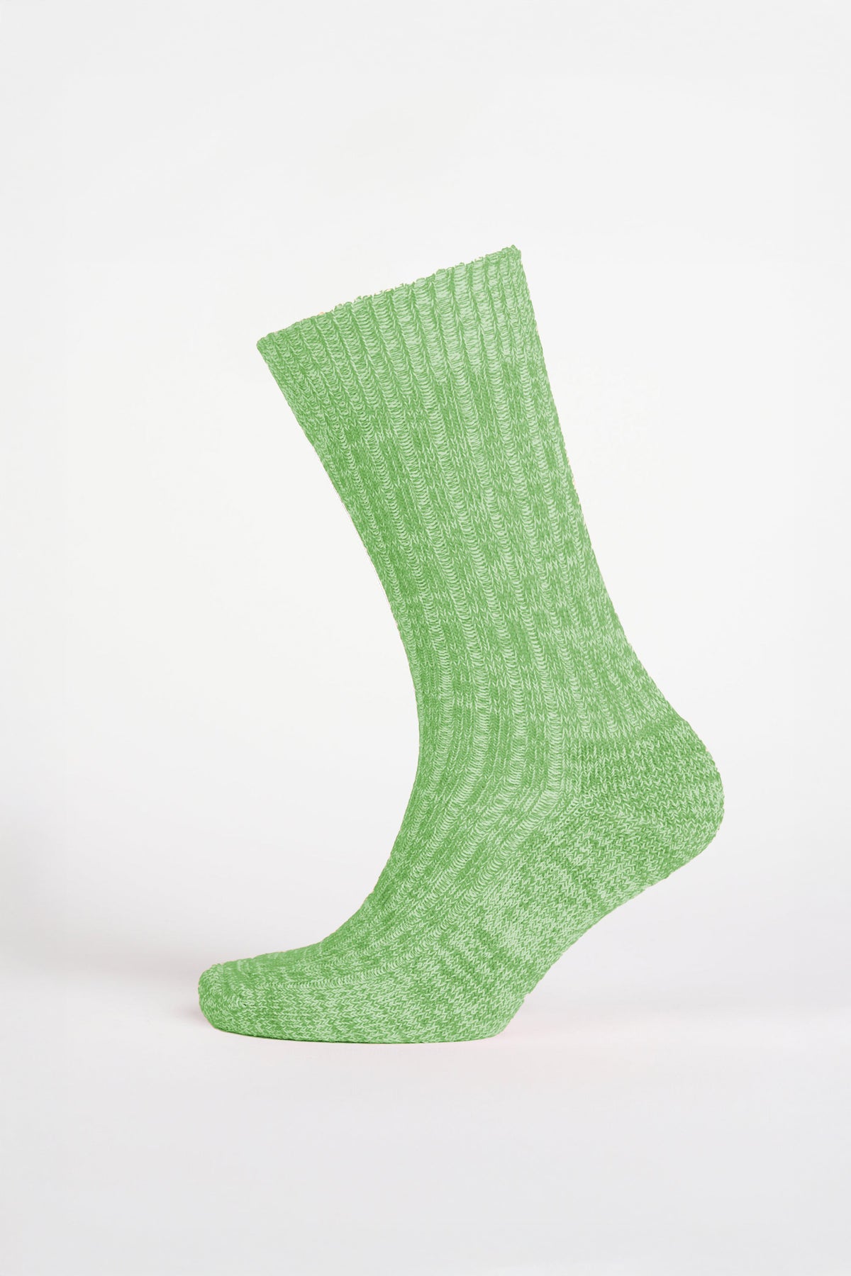 Cushioned Cotton Walking Sock - Green/White