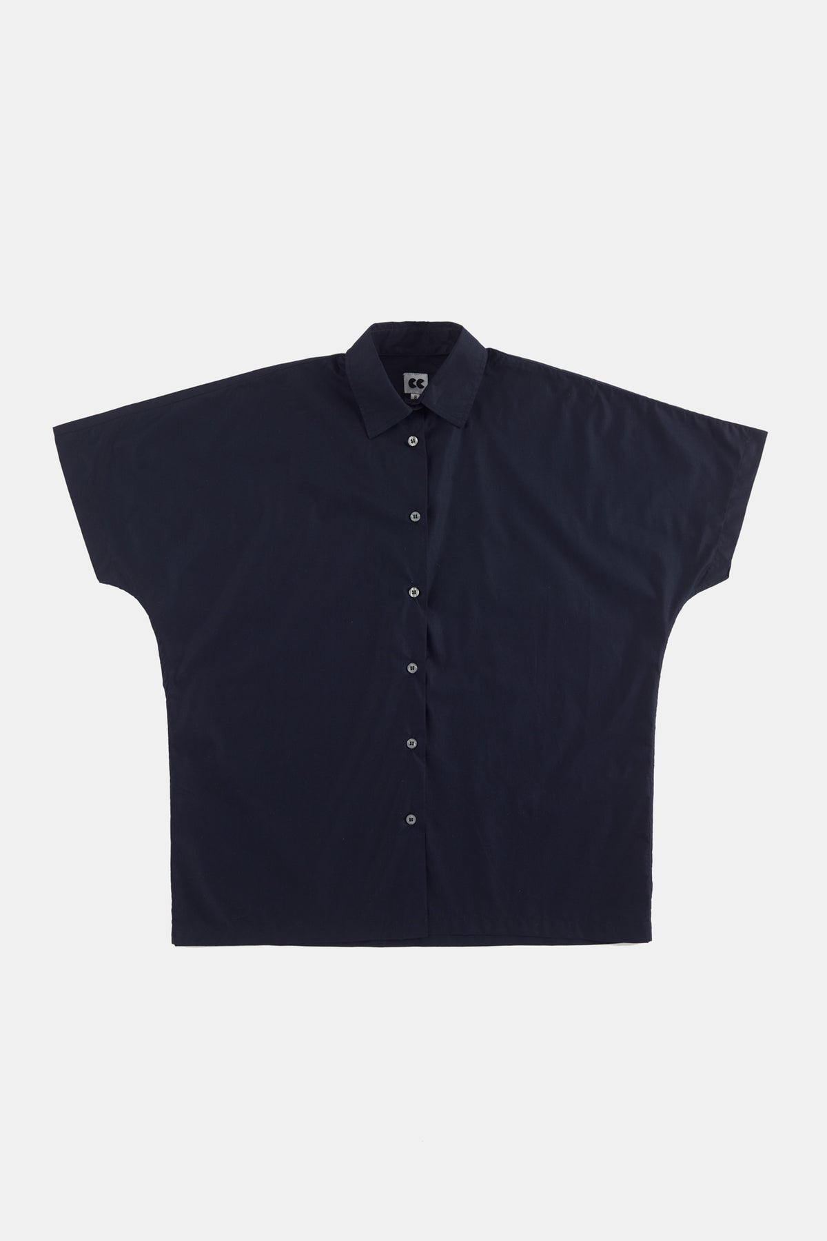 Women's ava short sleeve shirt navy flatlay