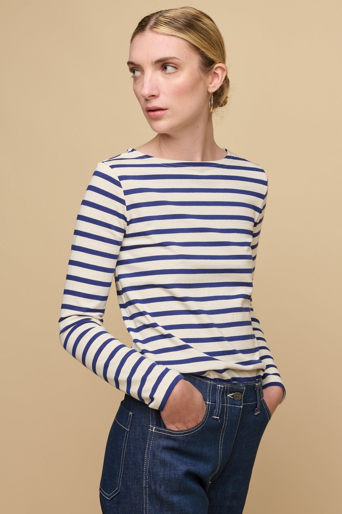 Womens Breton - Ecru/Bright Blue