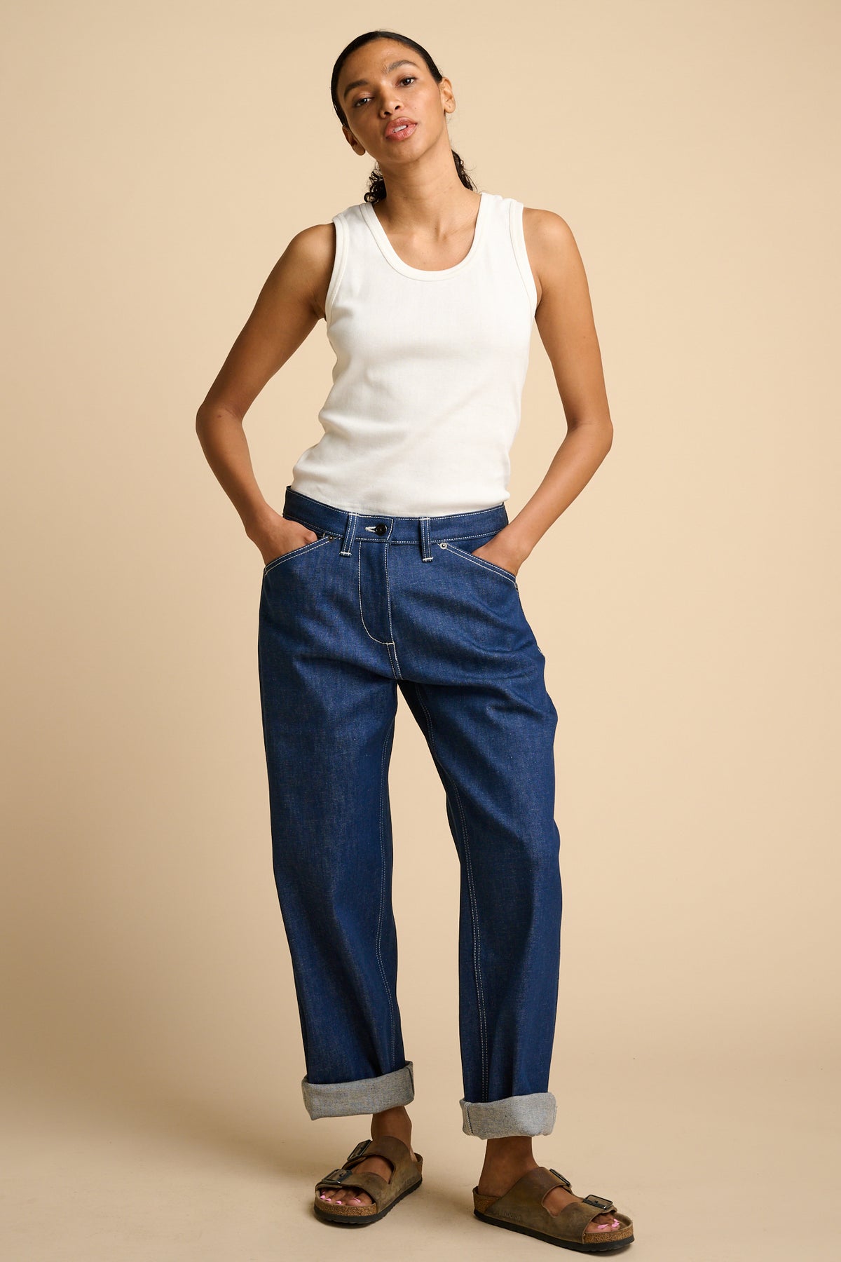 Women's Chore Wide Tapered Jean - Blue