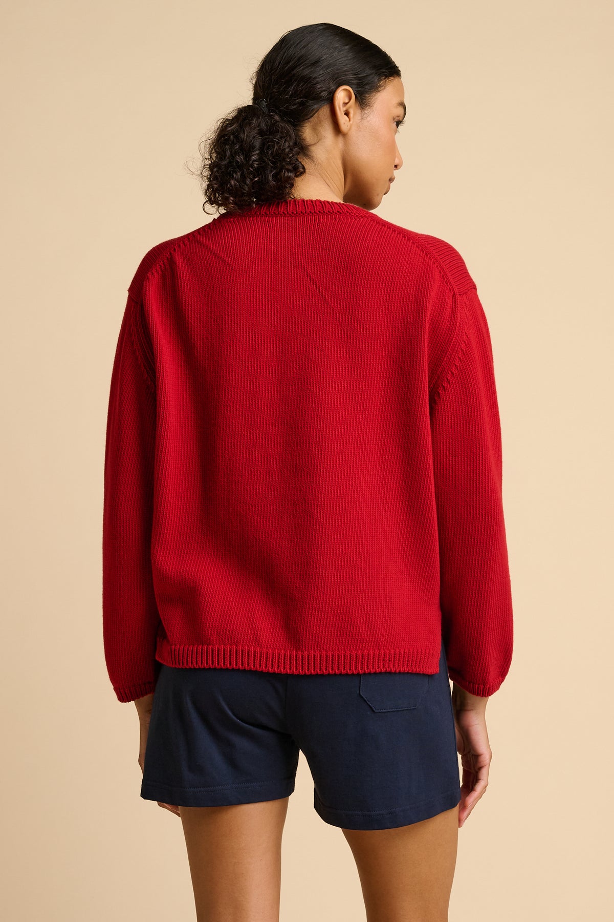 WOMENS COTTON CREW NECK - RED