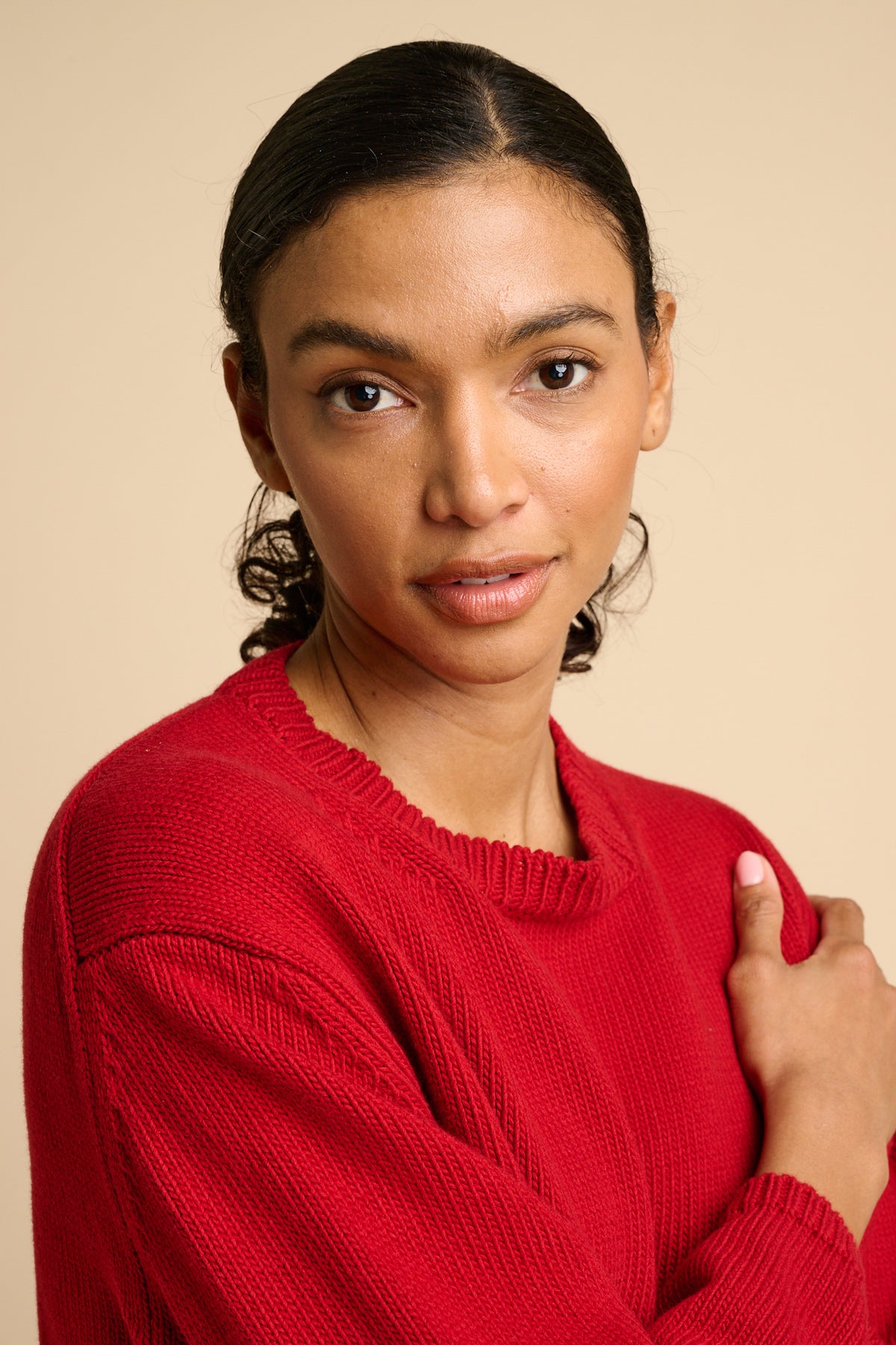 WOMENS COTTON CREW NECK - RED