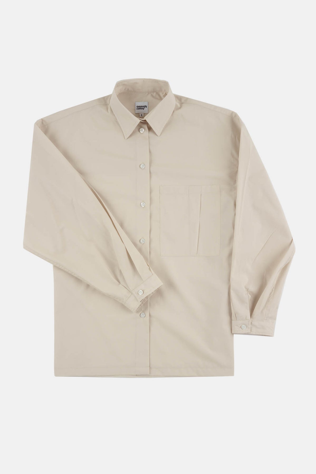 Esme long sleeve shirt in stone flatlay