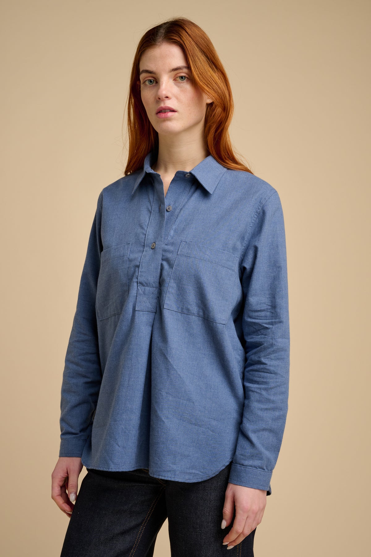Womens Olivia Half Placket Ltweight Shirt - RAF