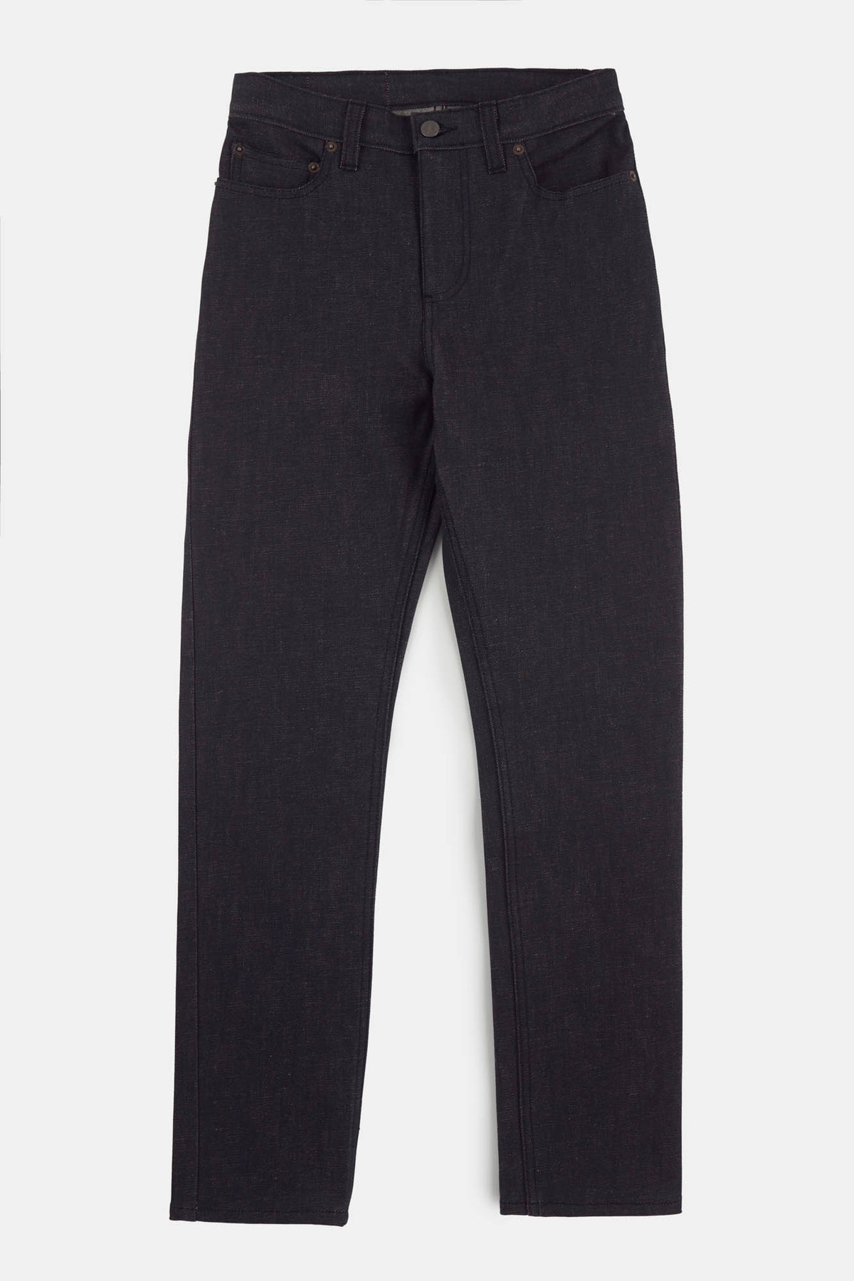 Women's straight leg high waist jeans in black flatlay