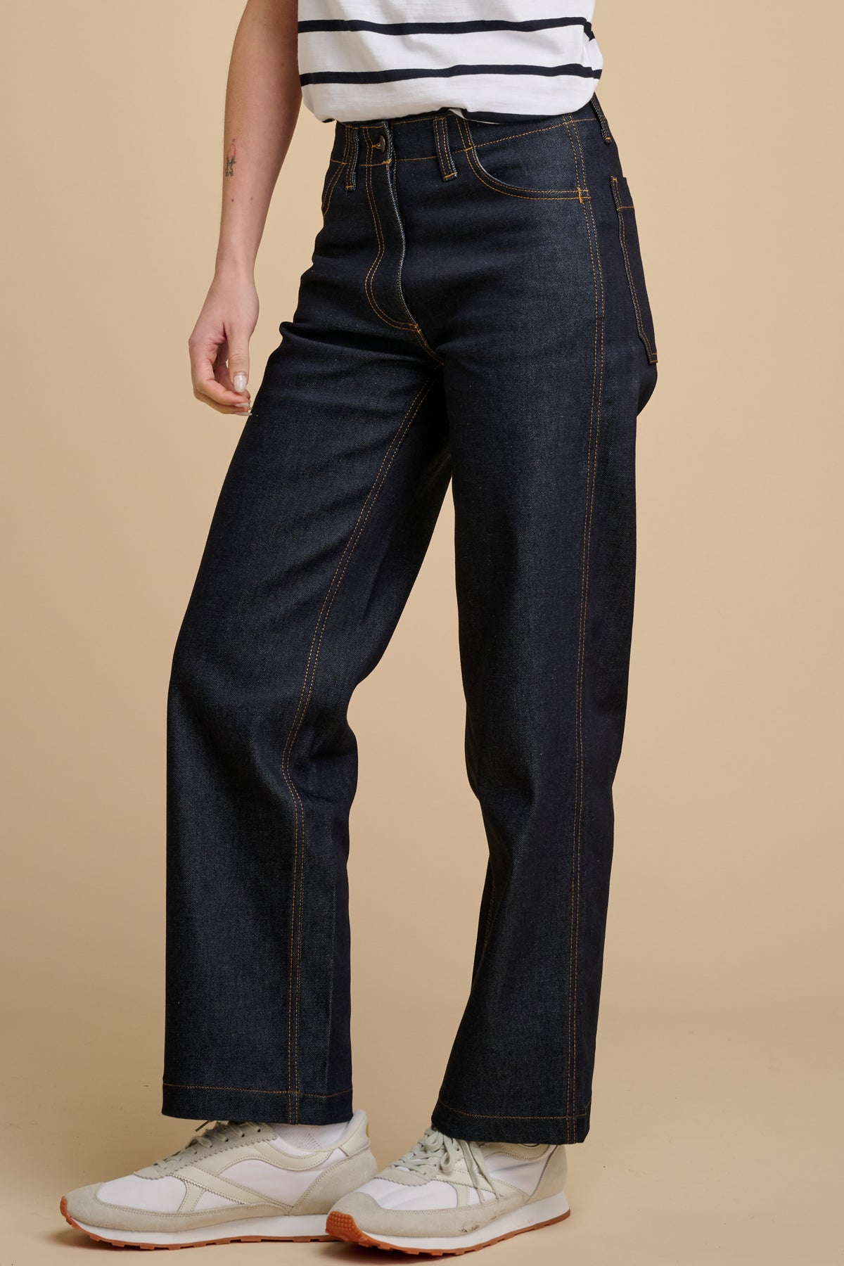 Womens Lightweight Work Wide Straight Jean- Indigo