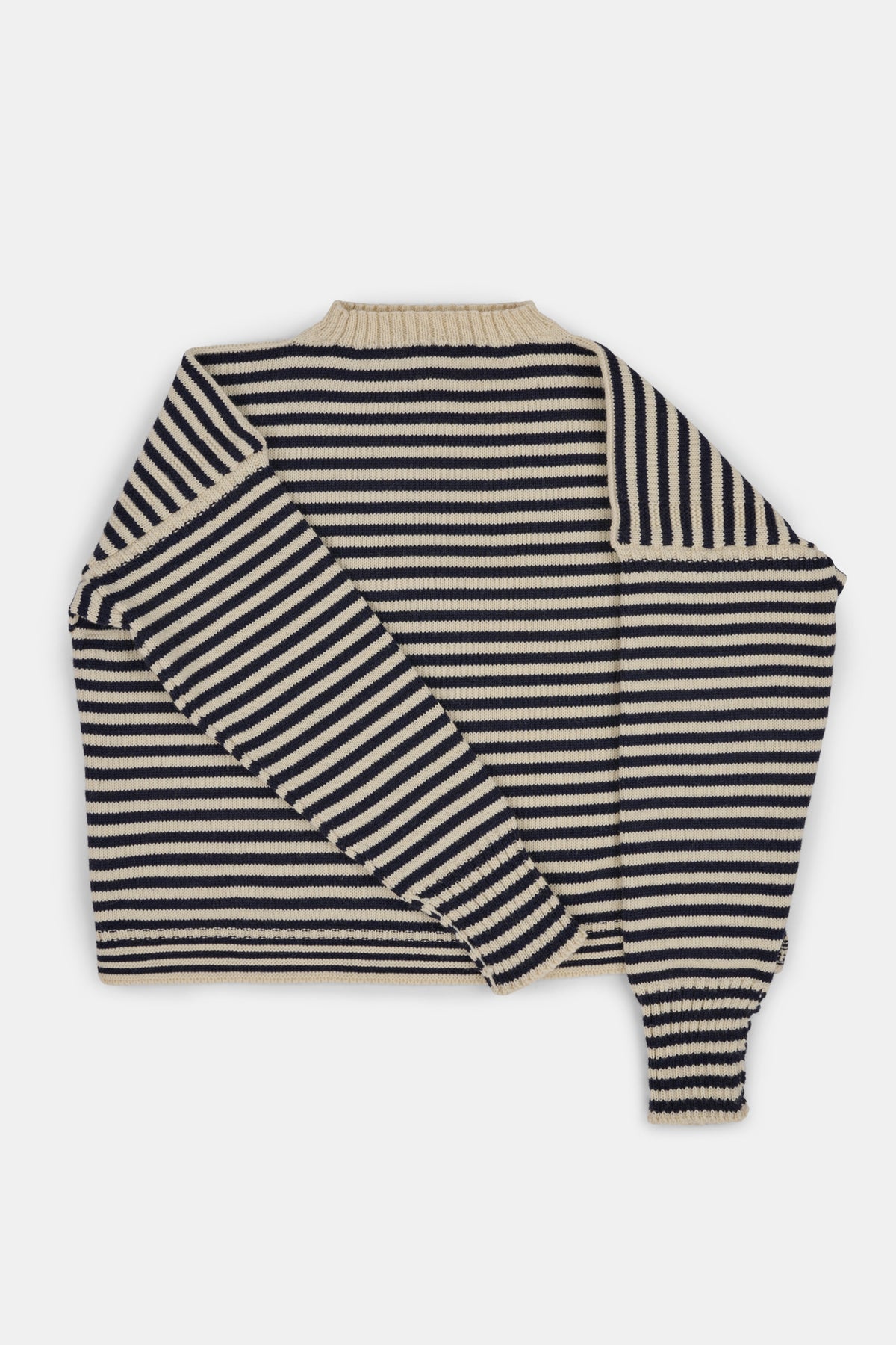 Womens Striped Guernsey - Navy/Ecru