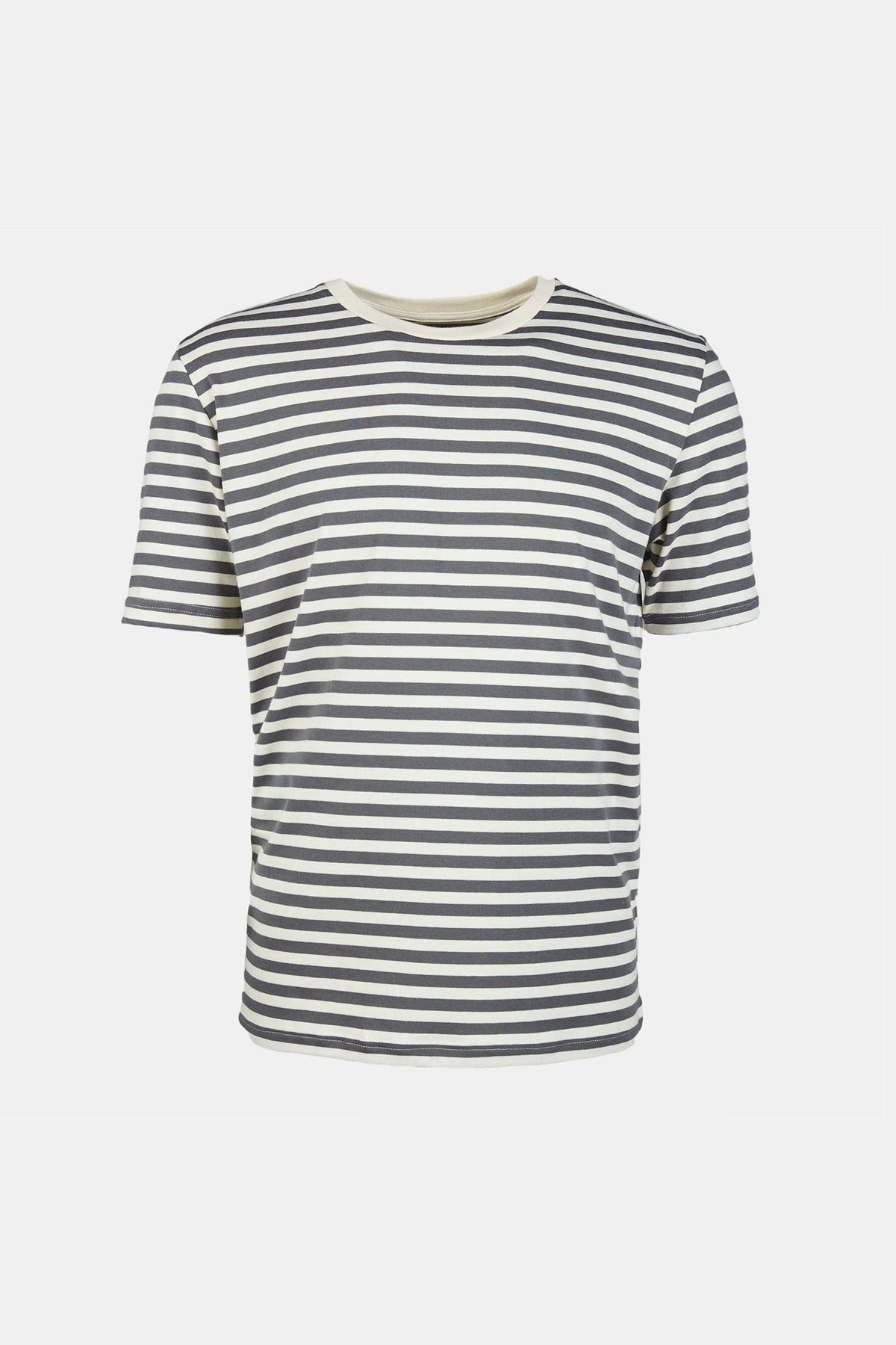 Women's Grey/Ecru Striped T-Shirt - Community Clothing