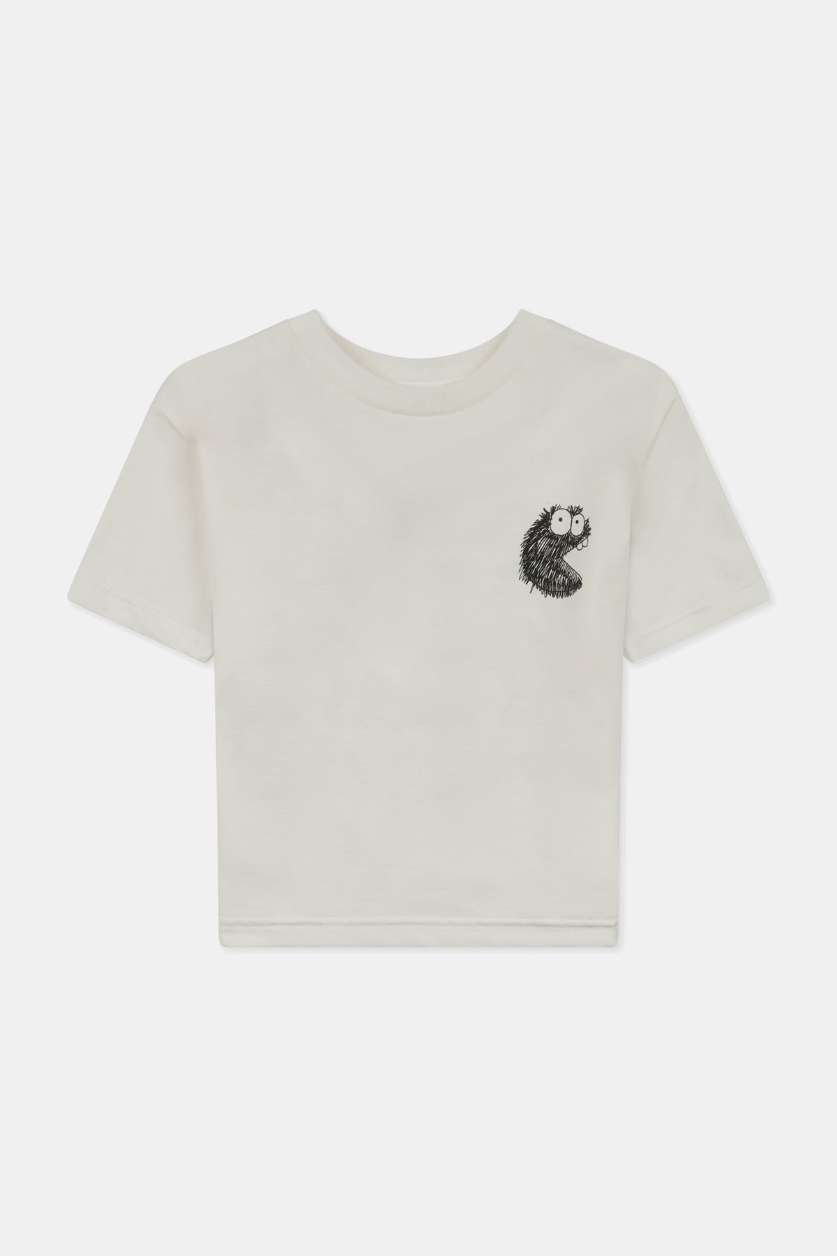 Kids short sleeve t shirt bone with Boffles print front