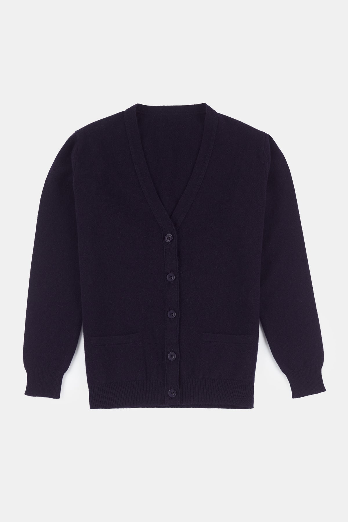 Men's Lambswool Cardigan - Navy