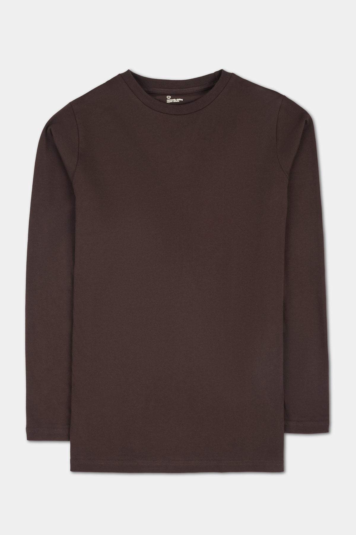 Brown long sleeve shirt on a white background