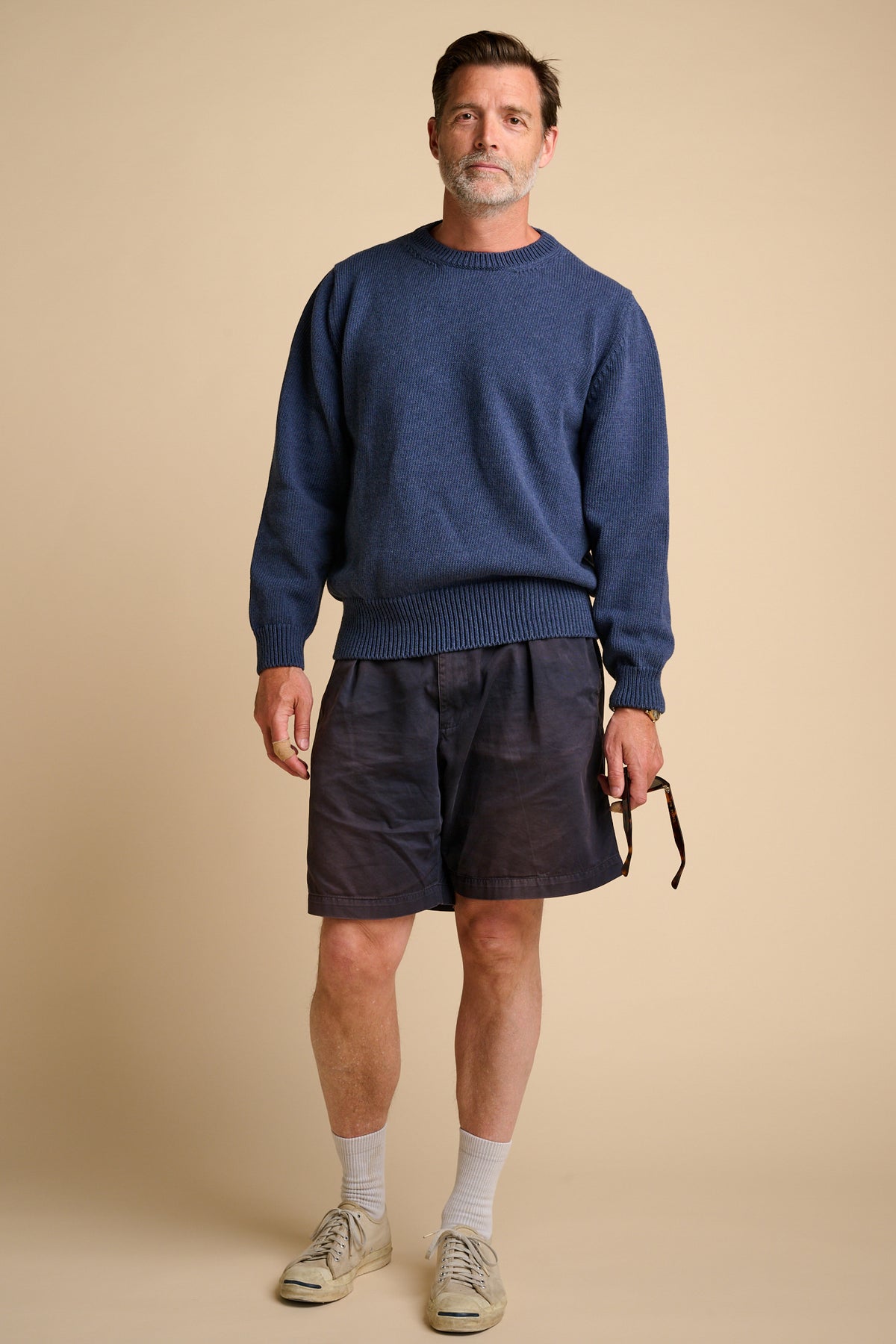 MENS COTTON CREW NECK - DENIM MARL