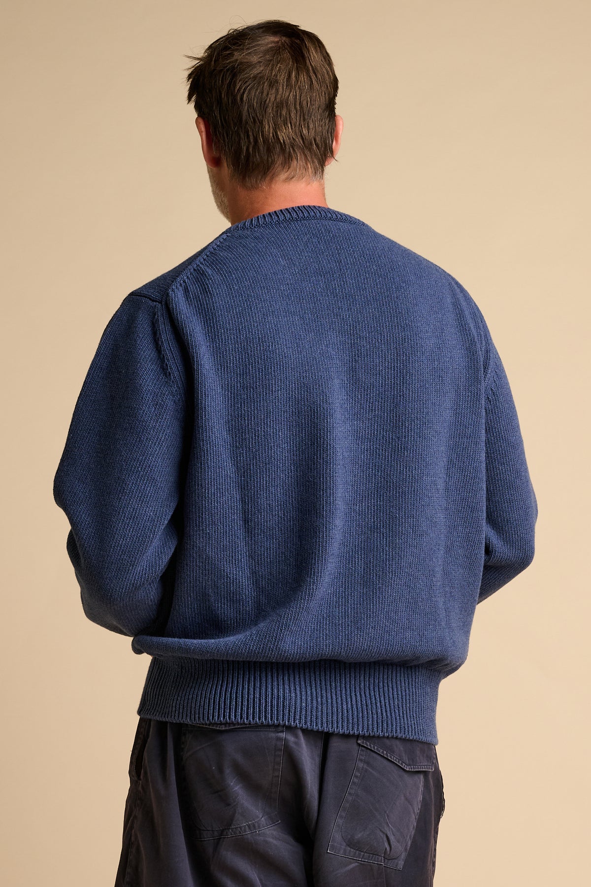 MENS COTTON CREW NECK - DENIM MARL