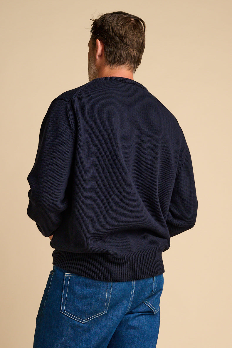 MENS COTTON CREW NECK - NAVY
