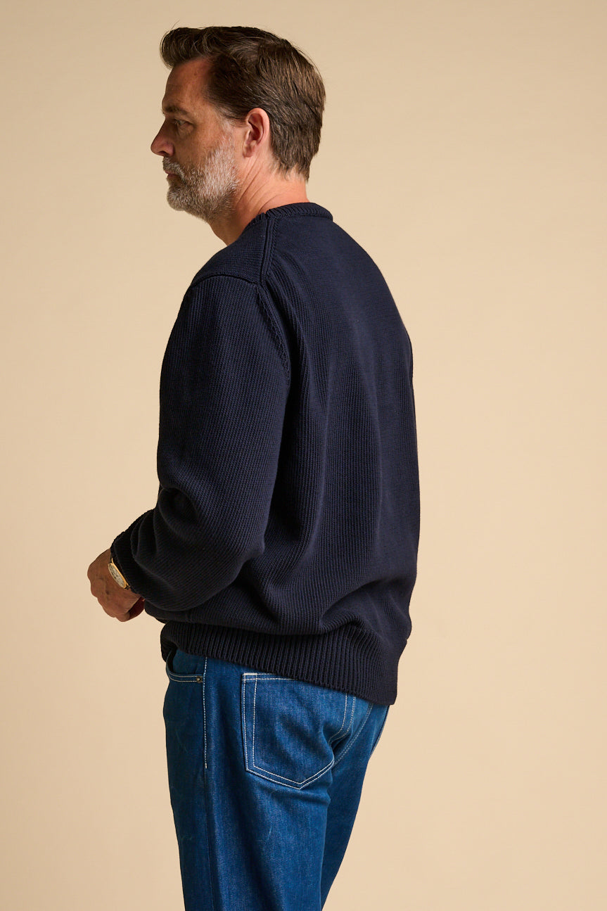 MENS COTTON CREW NECK - NAVY