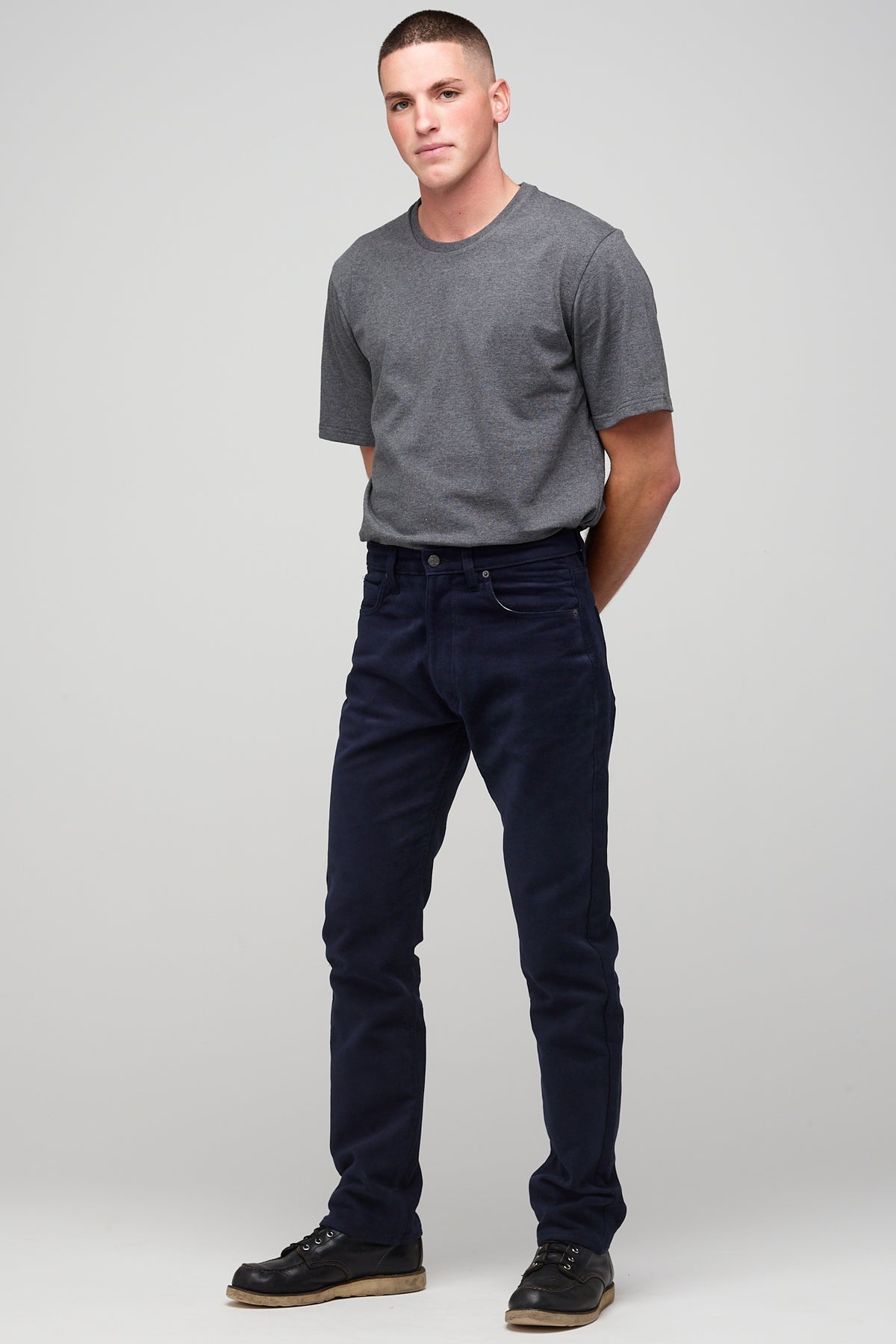 Barry Slim Moleskin Five Pocket Jeans - Navy