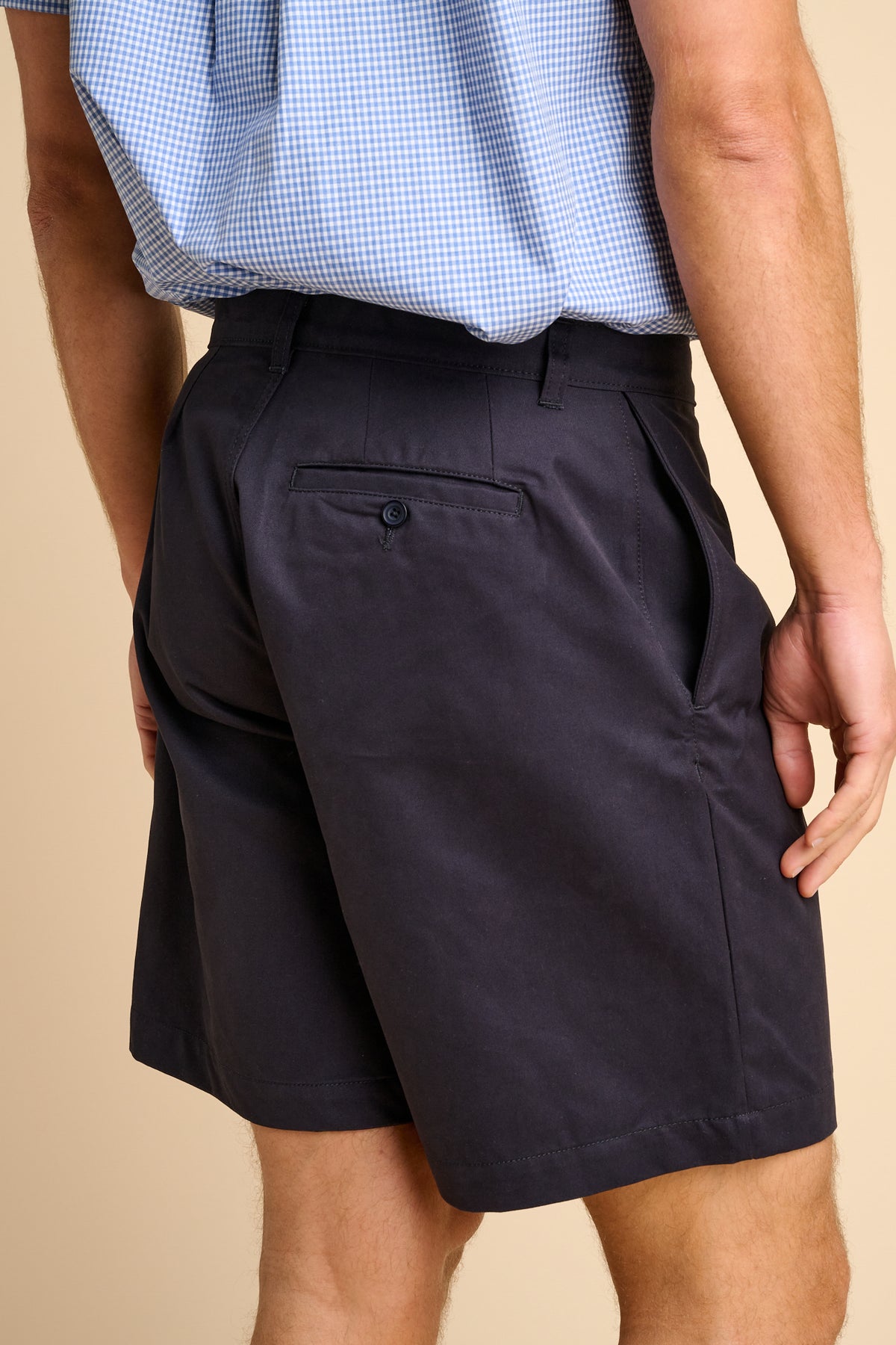 Men's Pleated Shorts - Navy