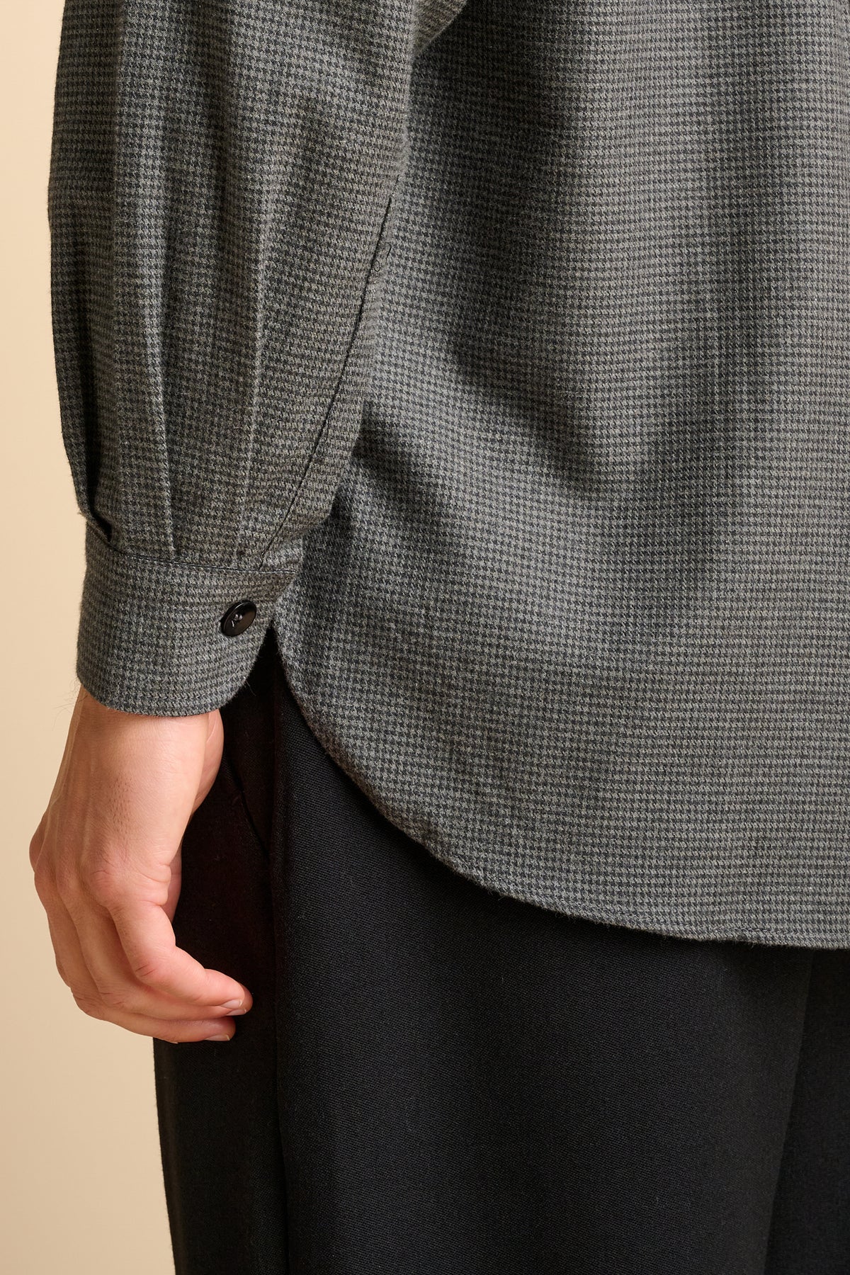 Mens Jerome Shirt - Charcoal/Grey Puppytooth