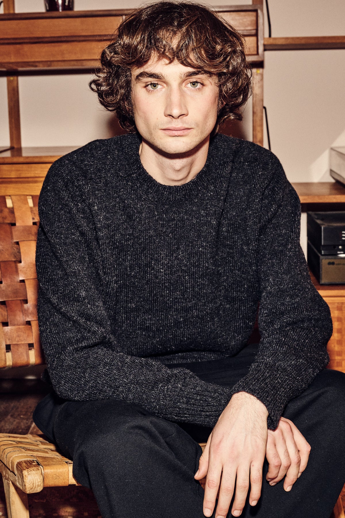 Men's Shetland Jumper - Charcoal