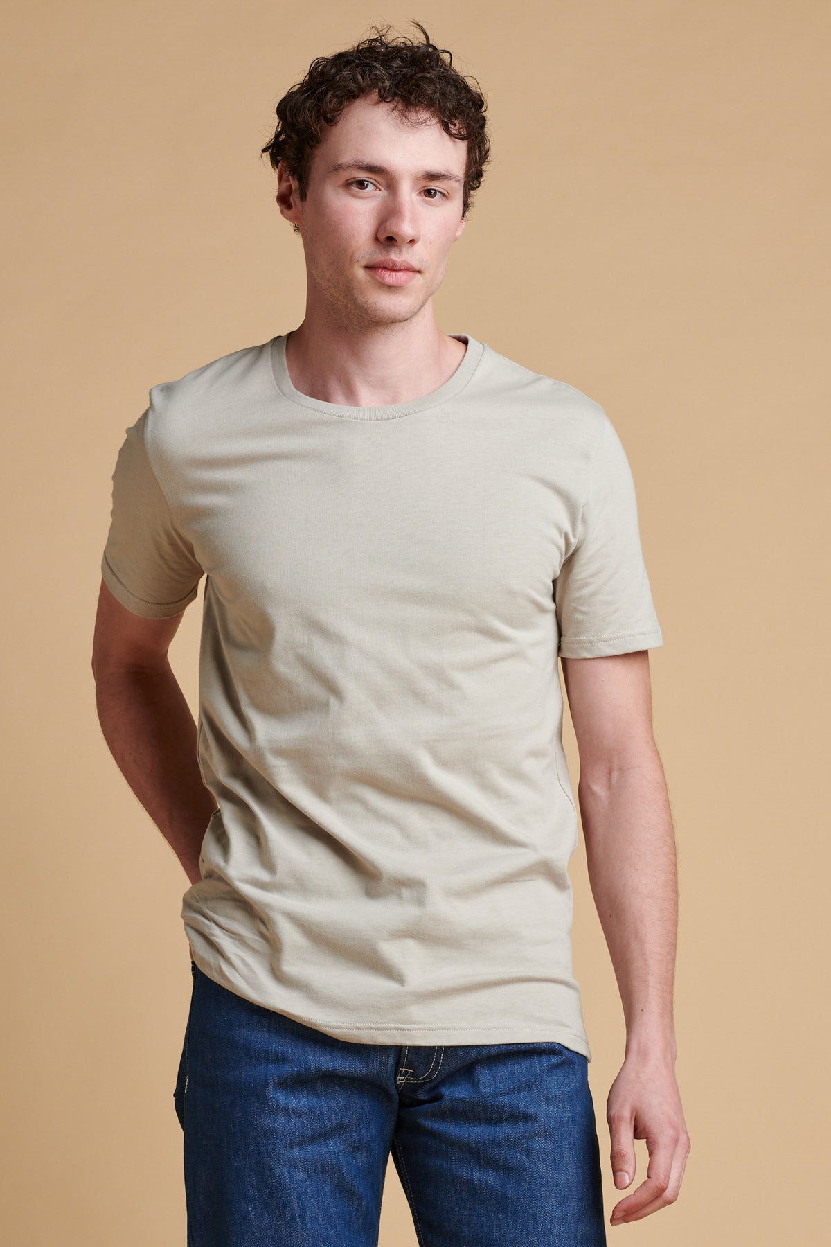 Mens Short Sleeve T Shirt - Stone