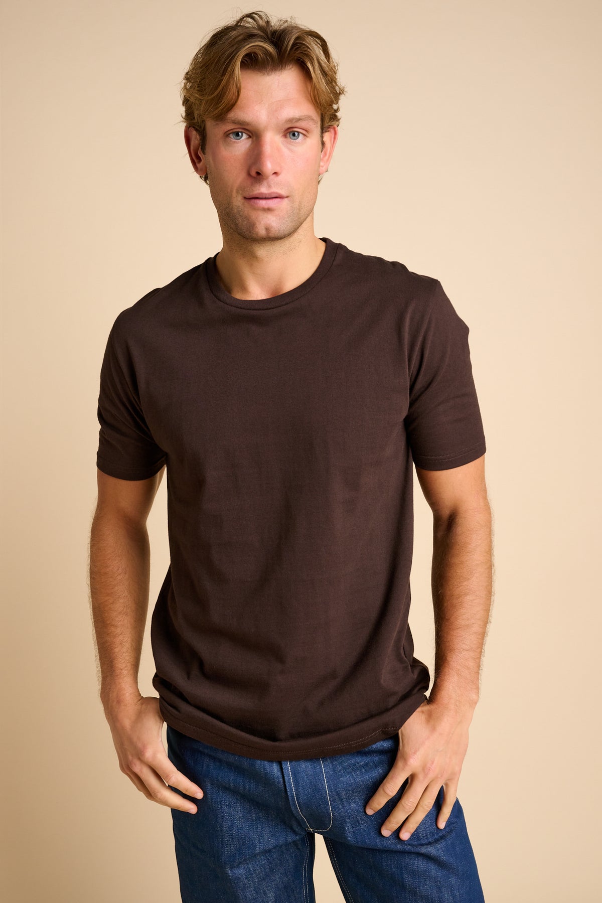 Mens Short Sleeve T Shirt PF - CHOCOLATE