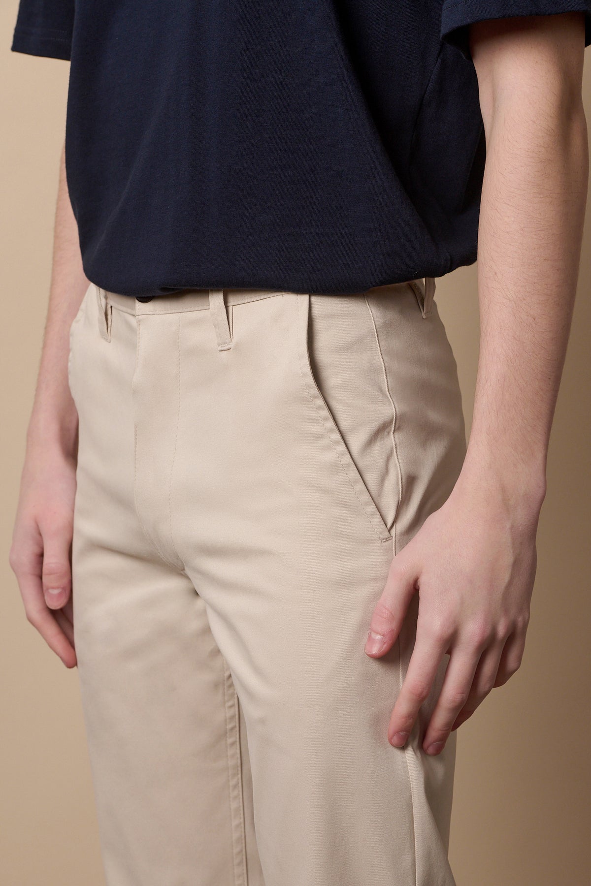 Men's Slim Lightweight Stretch Cotton Twill Chinos - Light Stone
