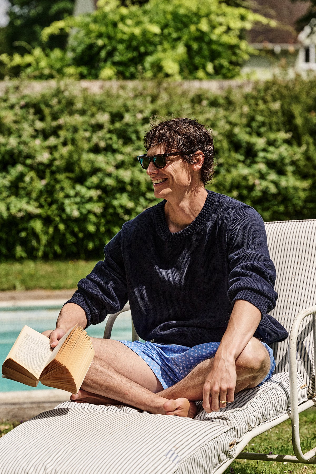 MENS COTTON CREW NECK - NAVY