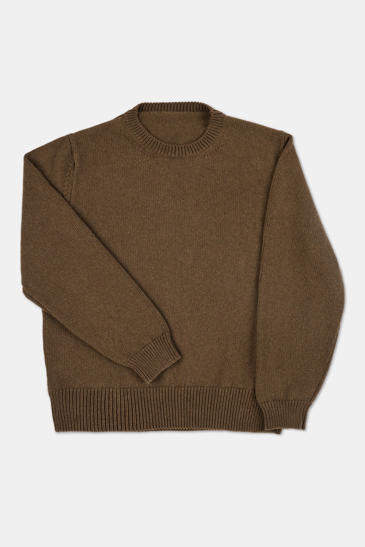 MENS COTTON CREW NECK - BROWN MARL