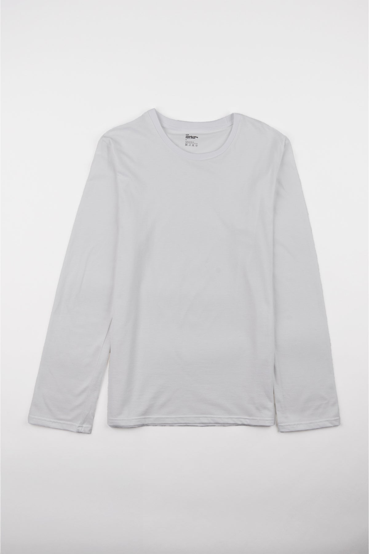 Men's Long Sleeve T Shirt Plastic Free - White
