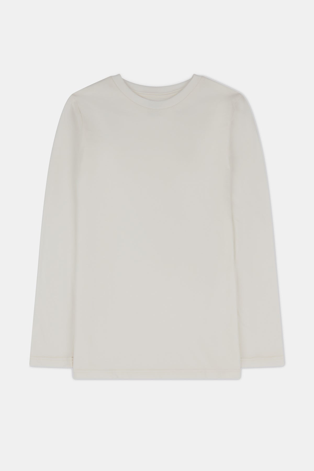 Bone long-sleeve shirt on a white background
