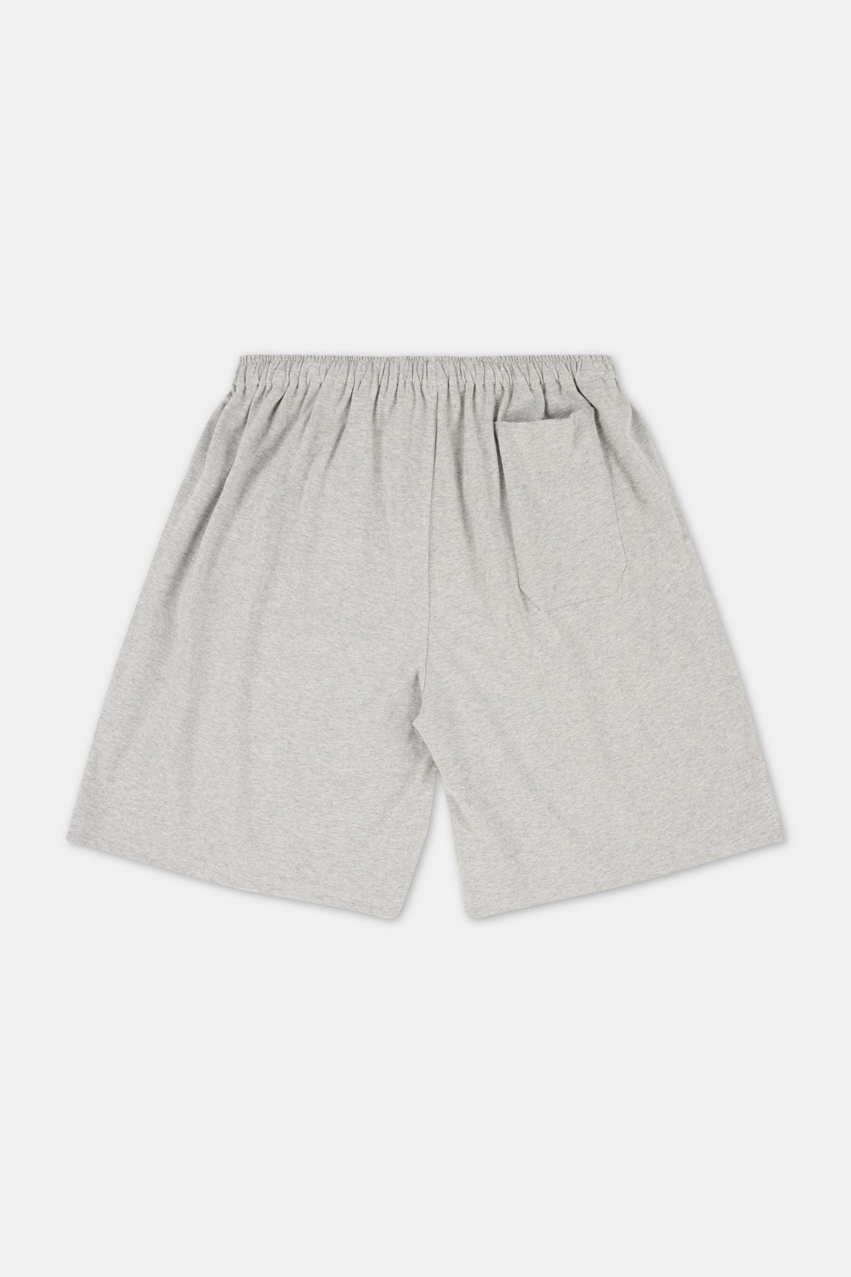 The back of jersey shorts in grey marl with pocket