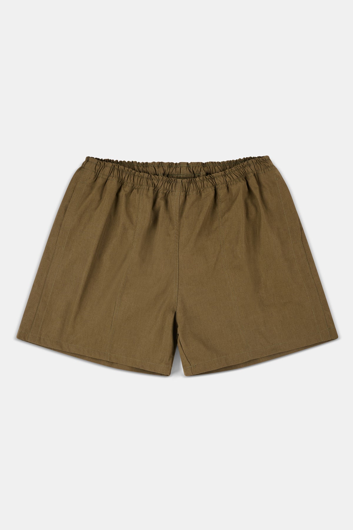 Olive shorts on a white background