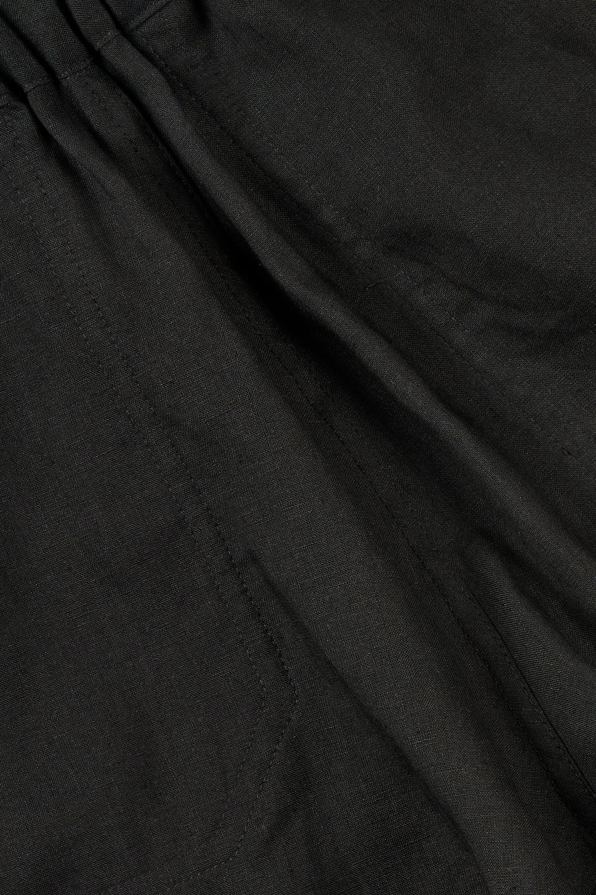 Close-up of black linen fabric.