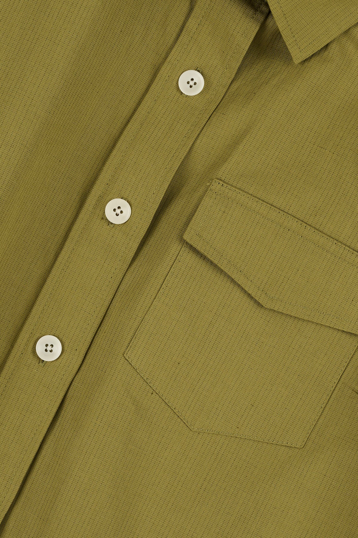 Penny Cropped Shirt Cotton Hemp - Light Olive