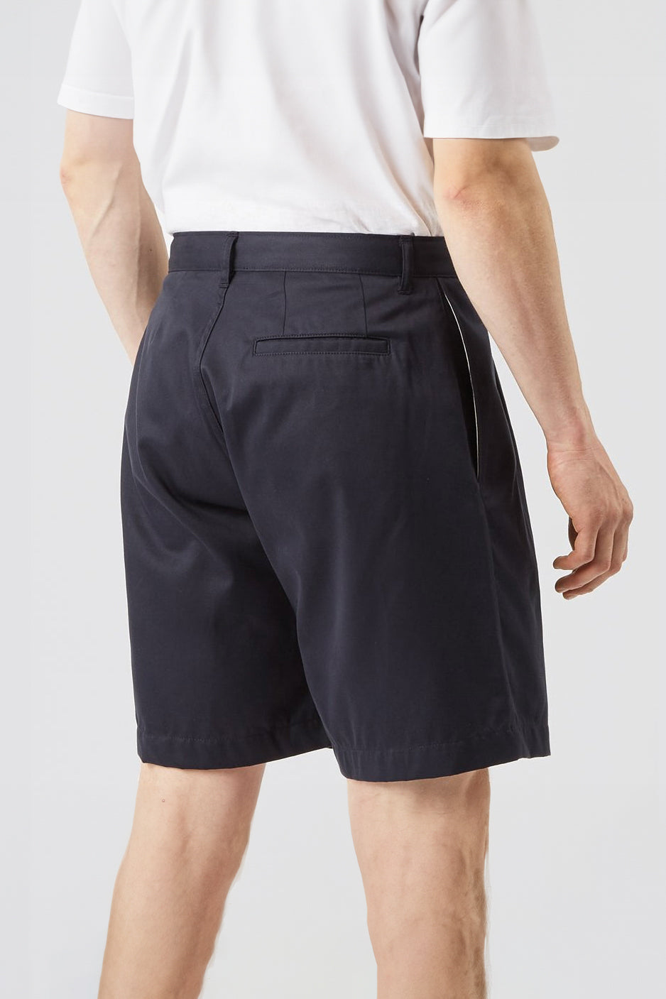 Men's Cotton Shorts - Pleated - Navy - Community Clothing