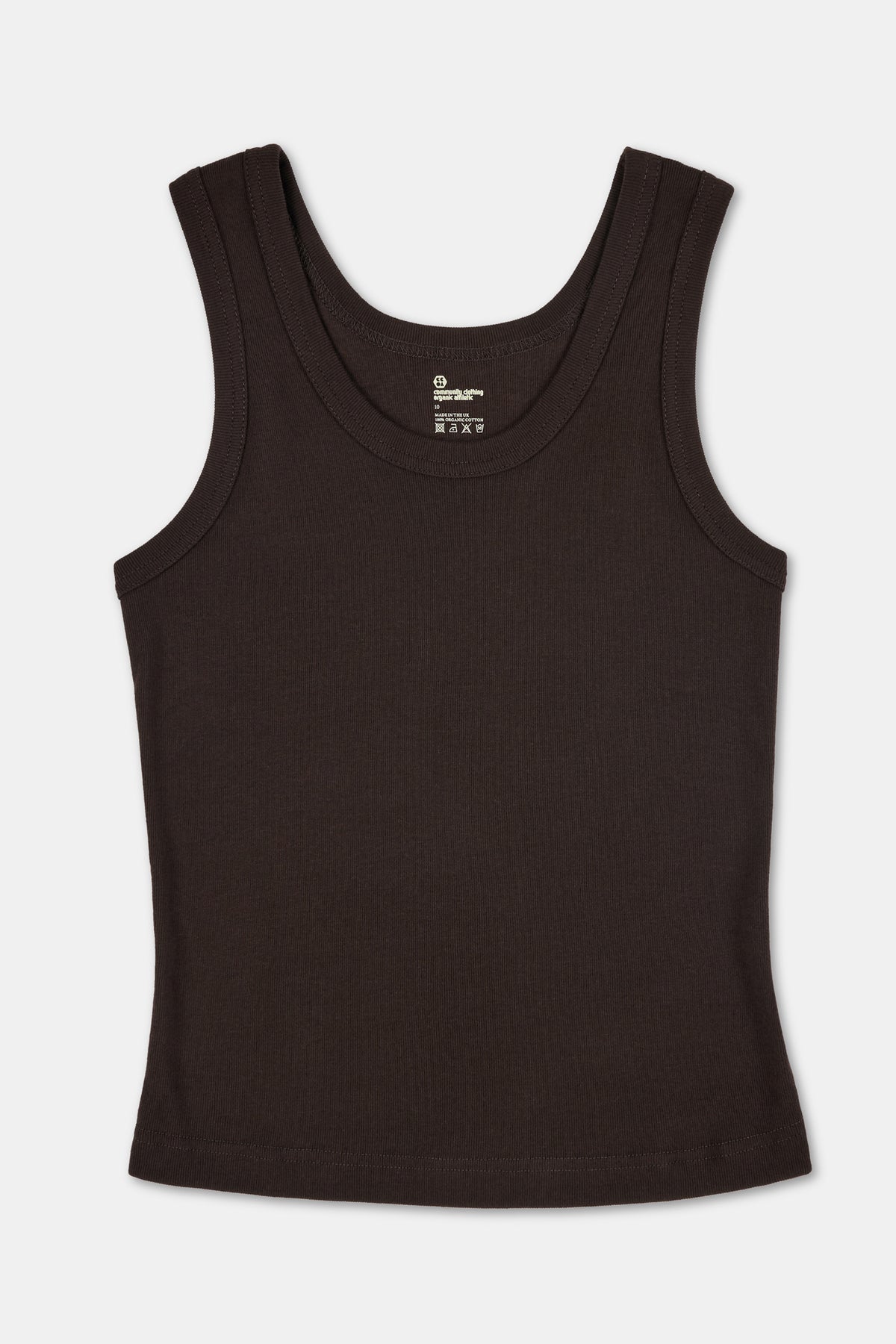 Brown tank top on a white background