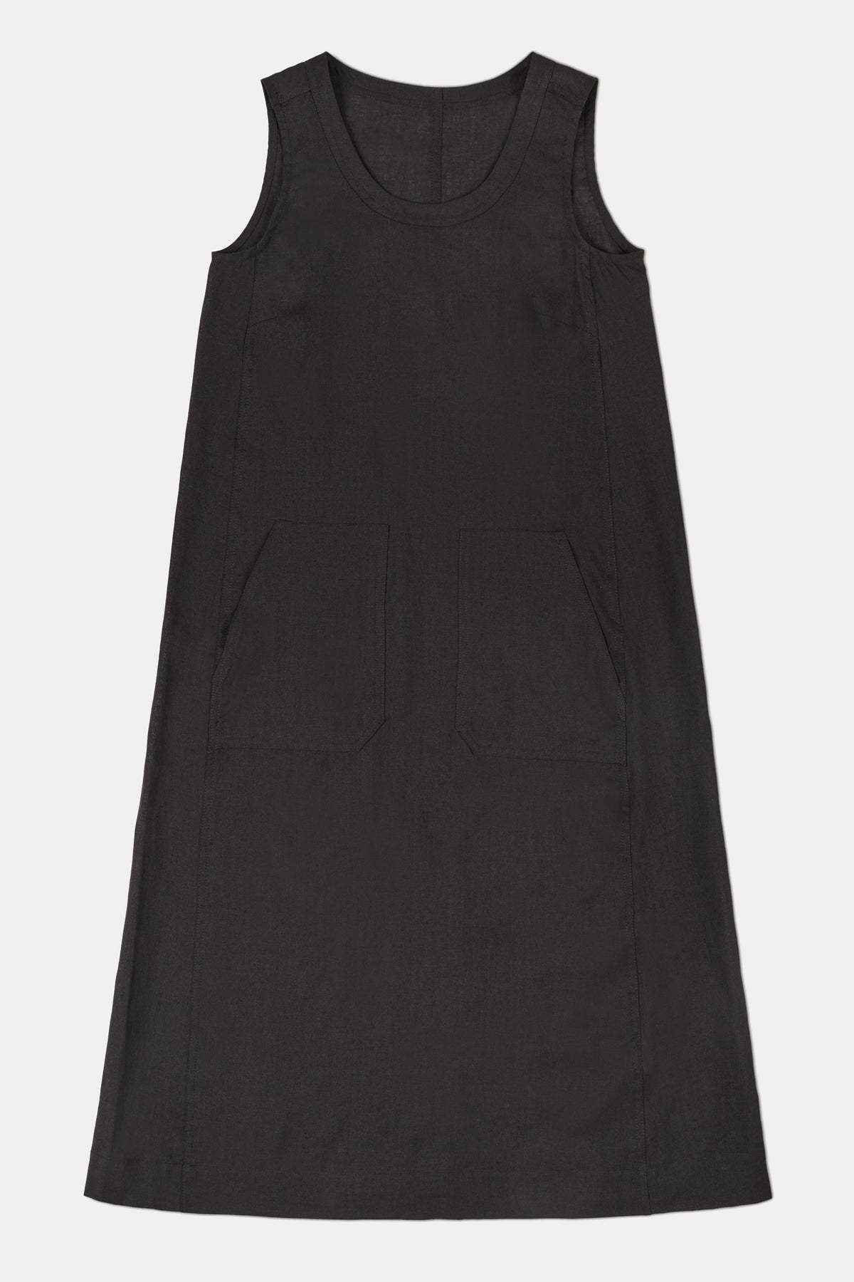 Shirley Linen Sleeveless Dress - Black