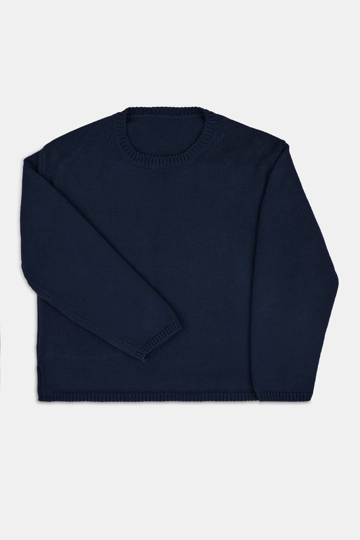 WOMENS COTTON CREW NECK - NAVY