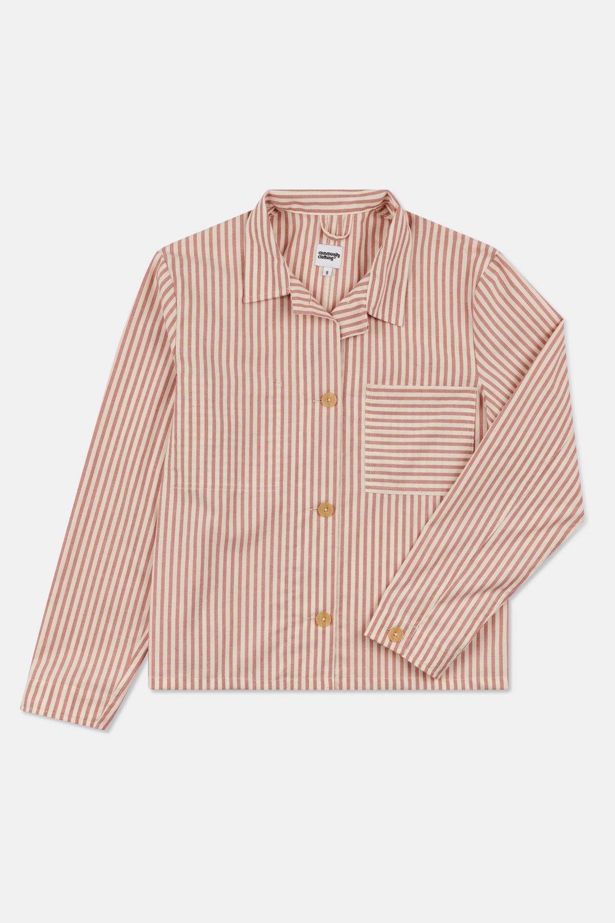 Elena Stripe Overshirt- Red/ White