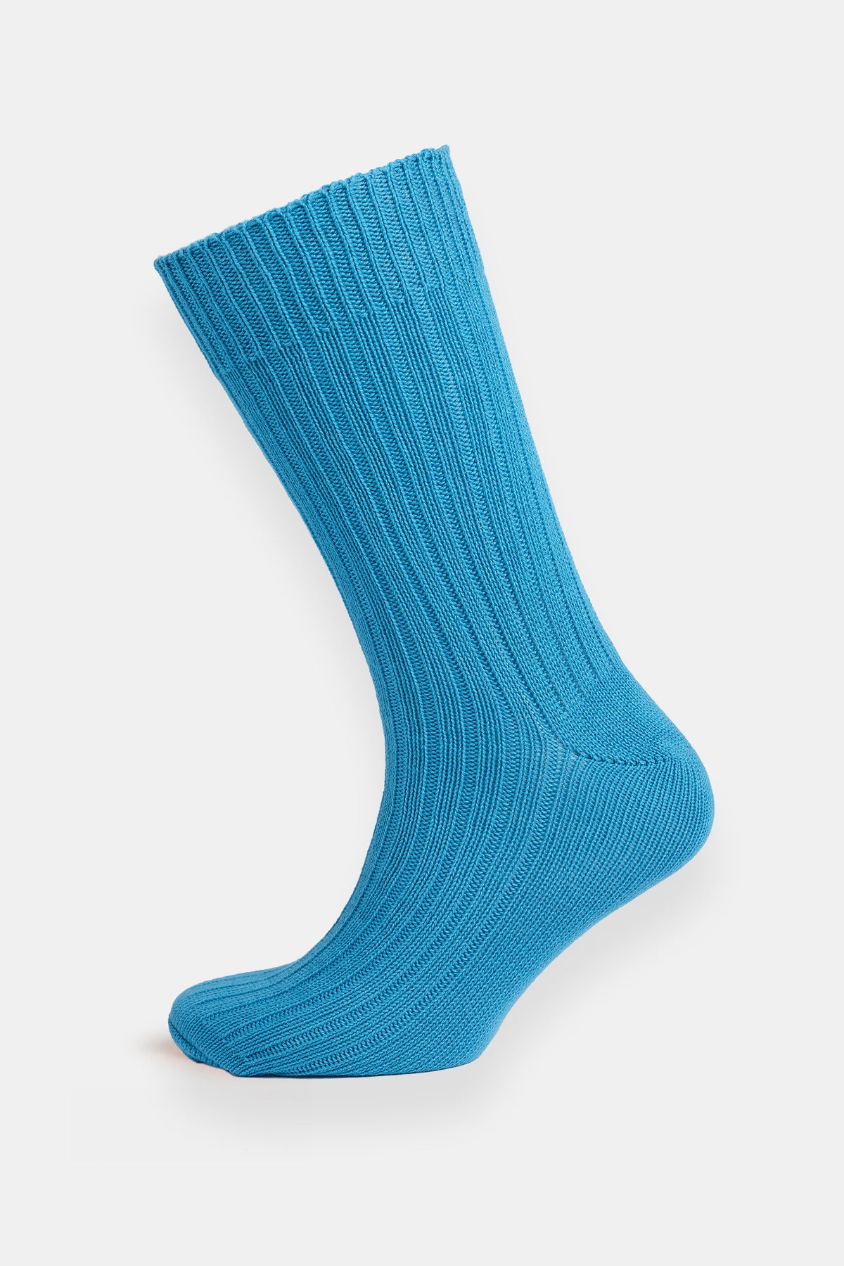 Blue sock on a white background
