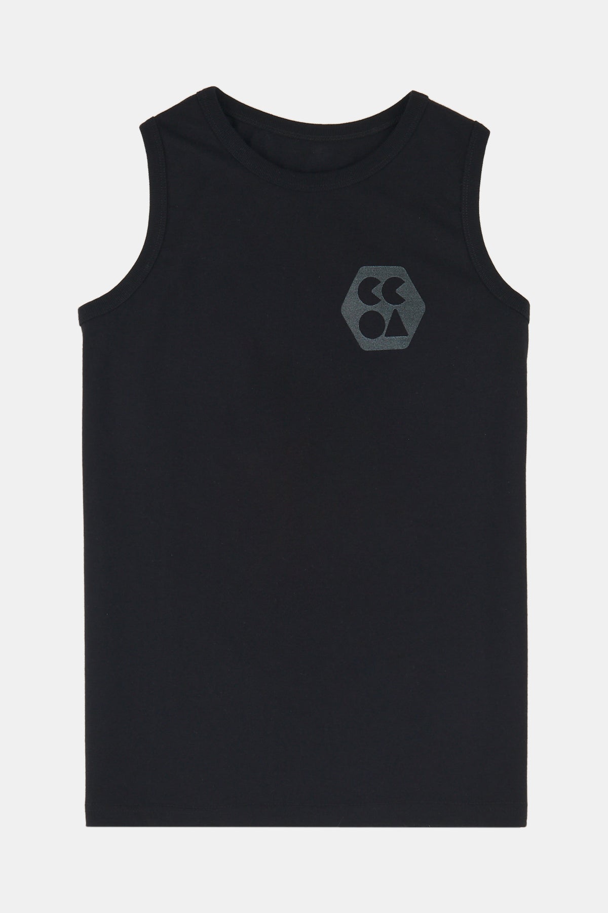 Women's sleeveless t shirt plastic free with CCOA Logo