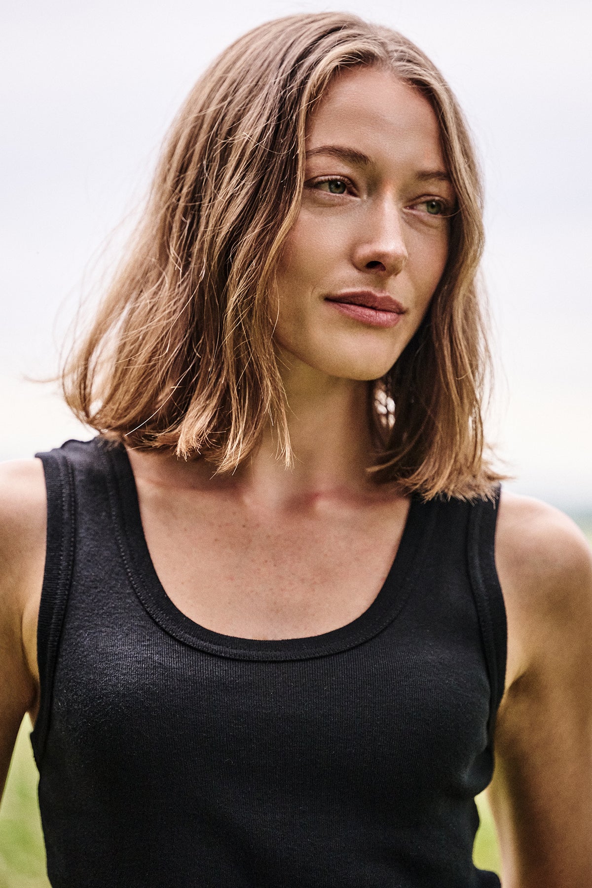 Womens Plastic Free Ribbed Vest - Black