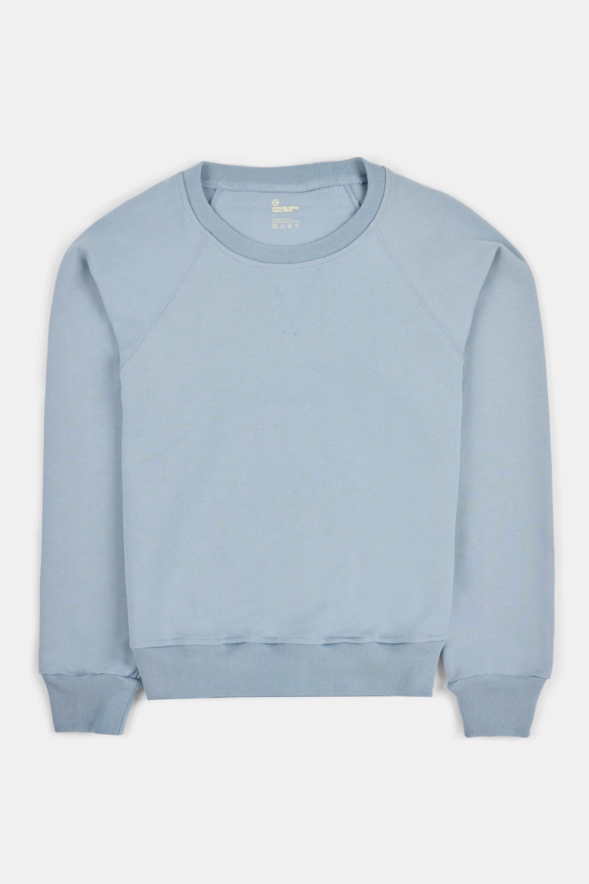 Light blue sweatshirt on a white background